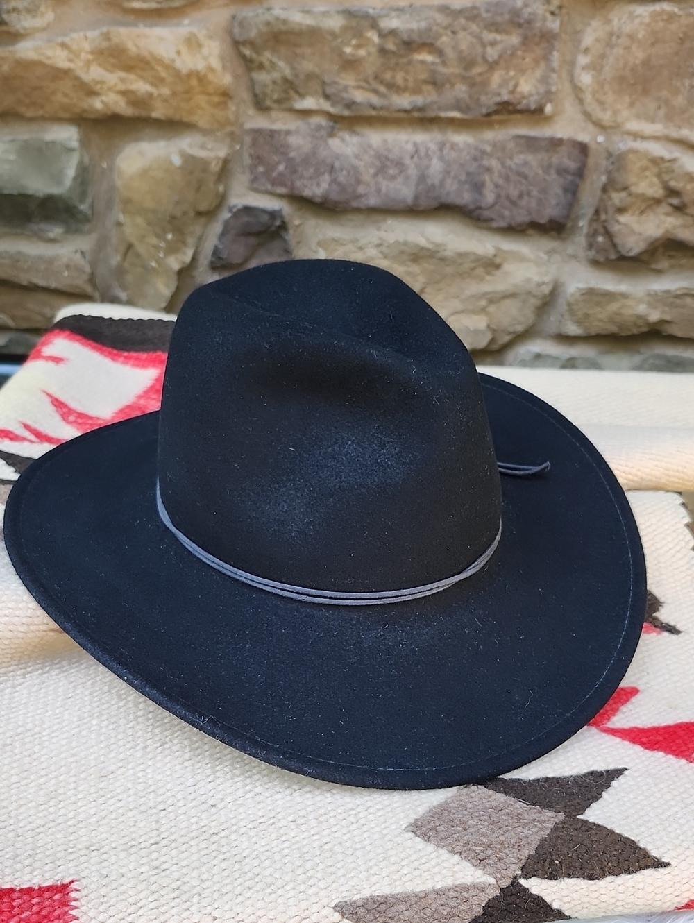 NEW YORK HAT CO. BLACK WOOL FELT ROUGH RIDER UNISEX HAT